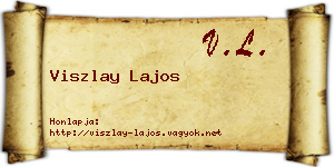 Viszlay Lajos névjegykártya